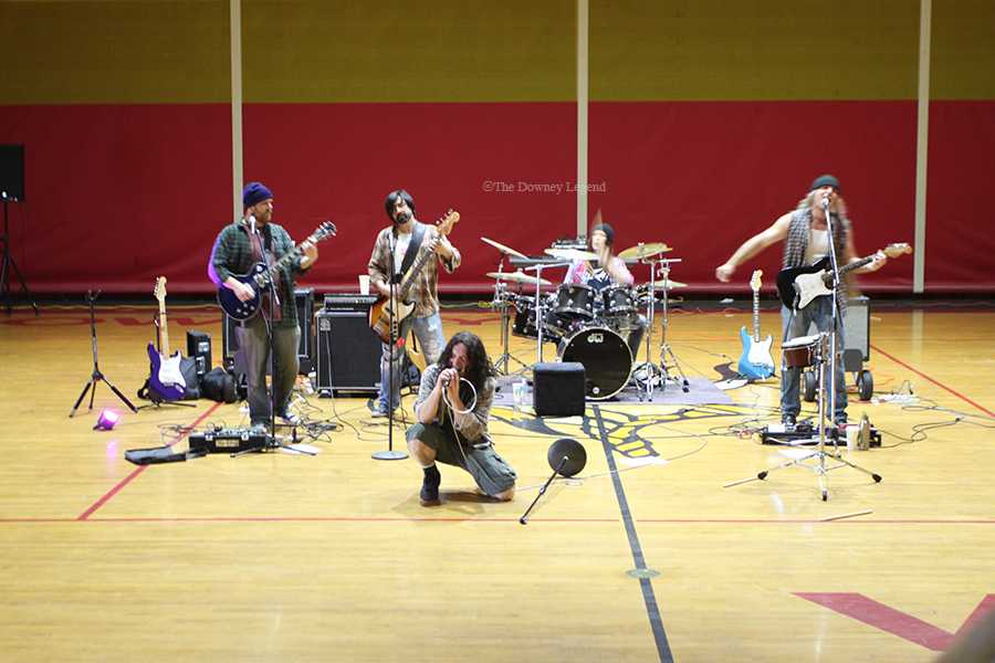 In attempts to help bring in more donations for Relay for Life, math teacher Eric Bradfield and his band, DTC, perform during both lunches on Thur March 21, in the gym.  The band performed a series of grunge songs including works originally by Nirvana and Pearl Jam. 
