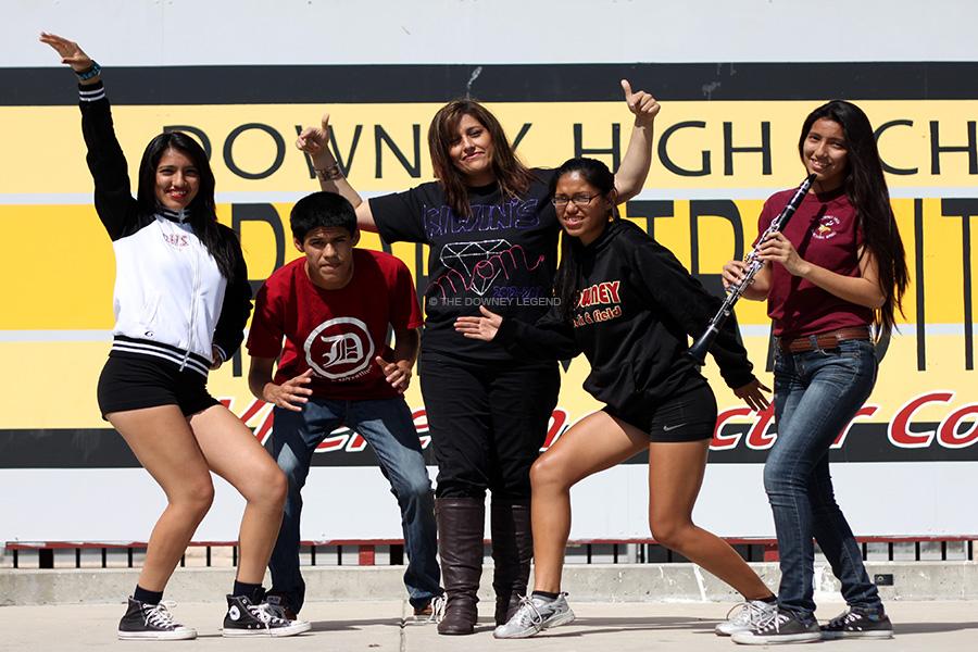 On April 12, Santa Alejos demonstrates the pride she has in her four Downey High School students and the support of the various activities her children are involved in. Jazmin, 11, is part of DHS Dance Team, Jaqueline, 11, plays the clarinet in band, Jerry, 10, is a wrestler and Jocelyn, 10, is part of the JV track team.