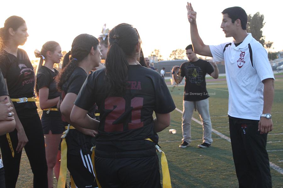 On Friday, May 10, at the Allen Layne Stadium, Jeremy Villa, one of the coaches for the senior girls, explains what they have to do in order to beat the juniors in the Powder Puff game. Later that night, the score ended at 18-13, where the juniors achieved victory. 
