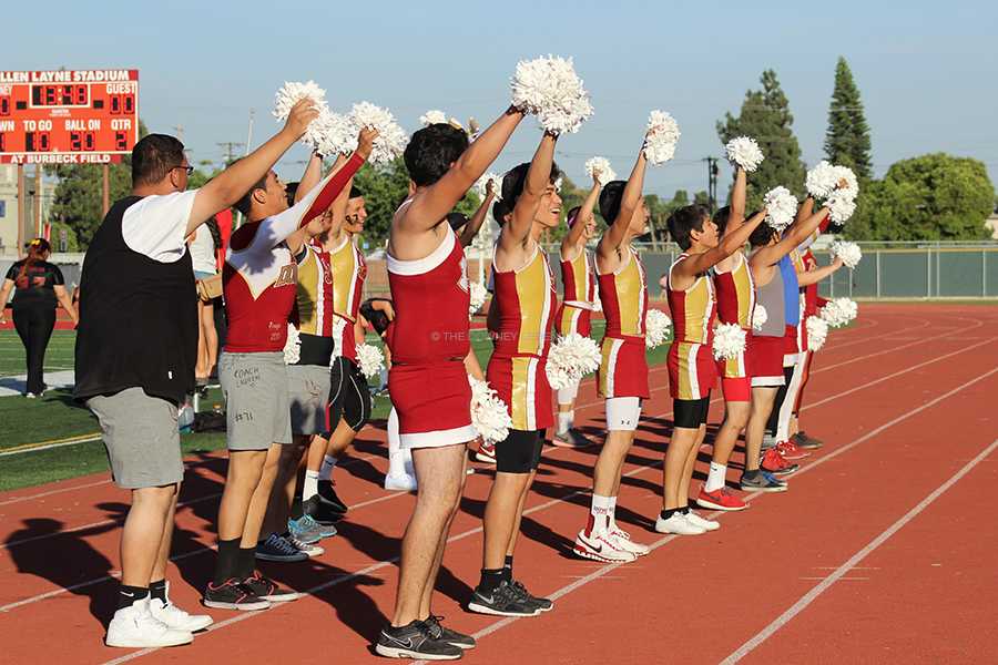 +%0AOn+Thurs.%2C+May+2%2C+the+boys+cheer+team+supports+the+girls+at+the+annual+powder+puff+game.+Boys+ranging+from+freshmen+to+seniors+participated+by+cheering+on+the+girls.%0A