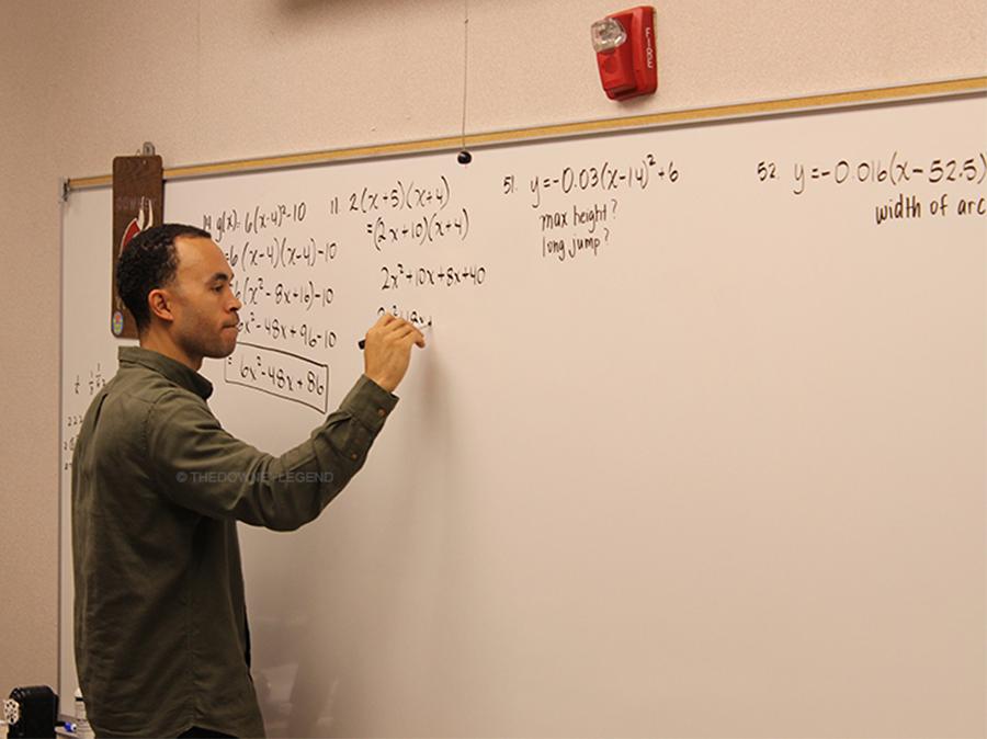 On Oct. 8, in room C-114, Mr. Massey reviews graphing quadratic functions in standard form, with his Algebra II, for the next math lesson. “I’m most excited about officially being apart of the Downey family and continuing to improve as an educator,” Mr. Massey said.