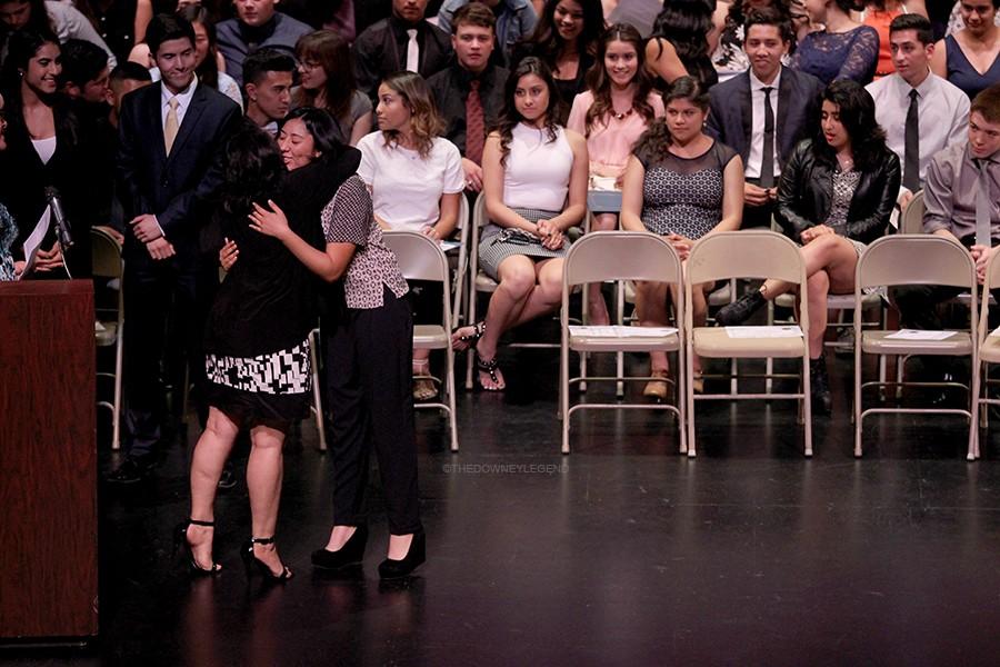 
At Senior Awards night, on June 8, in the Downey Civic Theatre, senior Carmen Rodriguez is awarded with more than five scholarships. Every time Rodriguez’s name was called to receive her award, the clapping from the audience grew louder.
