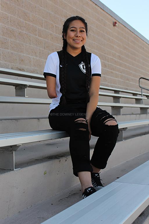 JV soccer player, Giselle Hernandez, 11, was born without her left arm, but does not let that stop her from doing what she loves best: playing soccer. “I was born without an arm, so I had to get used to doing things differently,” Hernandez says. “It motivates me because I like to challenge myself at times.” 