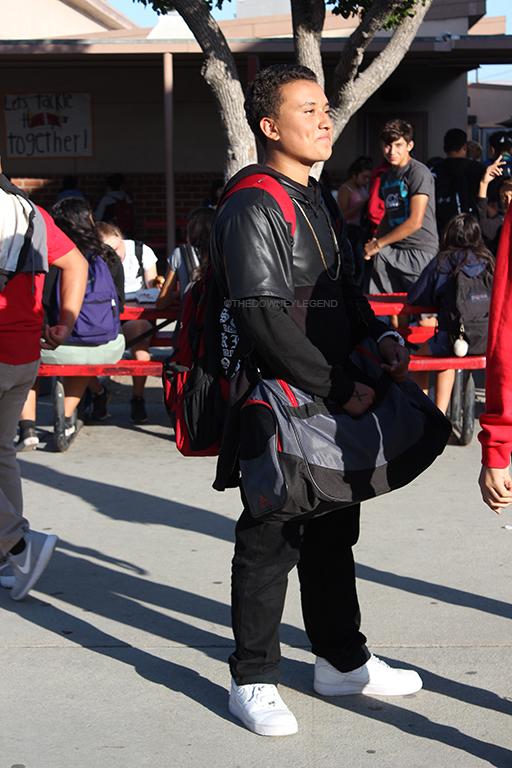 To get a head start to his first year of high school, Jeremy Ortega, 9, attends the freshmen tailgate with his friends in the quad on September 9. “It’s a really cool feeling and I like Downey,” Ortega stated. “I like the energy of the school and our leaders.”