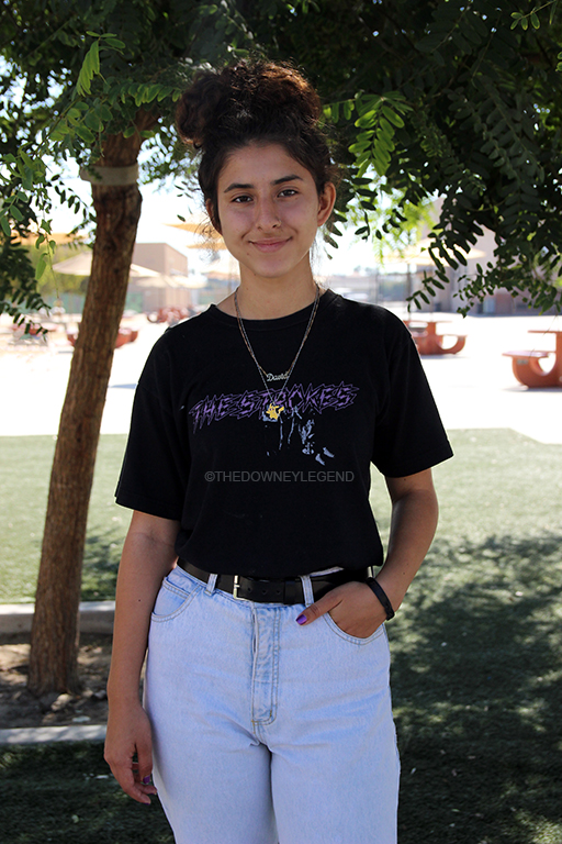 An audience member, Irie Casillas, 12, gives her reaction after watching the Stop the Traffick documentary held in the theater after school on Wednesday, September 20. “The film changed my point of view,” Casillas said. “When I see these girls I now see them differently; I feel like they have more of a story behind them and they aren’t all doing what they do willingly.”
