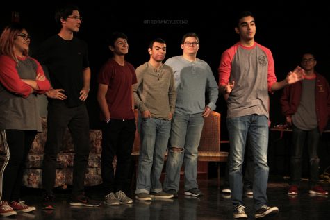 Throughout the One Night Only improv show on Jan. 12 in the theater, Edward Estrella, 12, performs a variety of skit games showcasing his improvisational skills. “First we plan who is gonna be in the show and what types of shows we will perform,” Estrella said. “Then, before the show starts we run quick warm ups to get us in the spirit.”