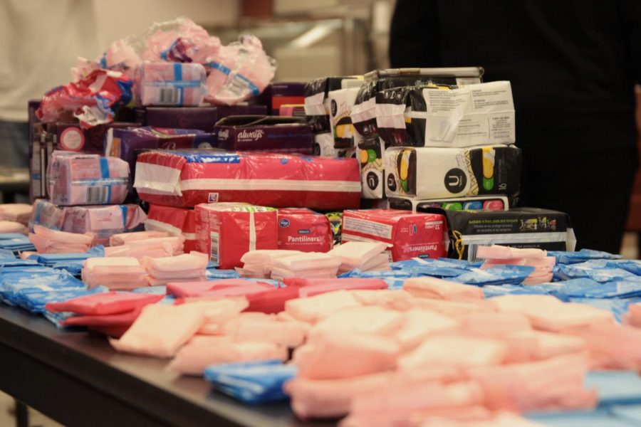 Pads and tampons were donated to A205 during the Bloody Valentine’s drive that was held from the middle of Jan. until Feb. 14. Everything that was donated was evenly distributed into blue and pink bags.
