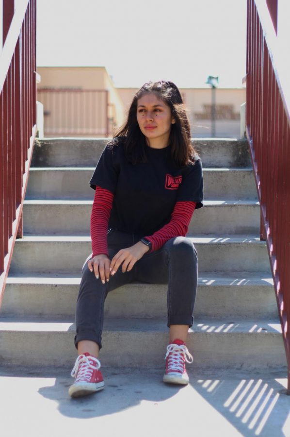 For Tik Tok Tuesday, junior Stephanie Serrano went with an “E-Girl” look to participate in Spirit Week, Serrano hopes Tik Tok Tuesday makes a return in future spirit weeks. “Tik Tok Tuesday was my favorite theme out of the week mainly because  [Tik Tok] reminds me of Vine (RIP Vine 2013-2016),” Serrano said. “It was also funny seeing Mr. Houts dancing to a popular song from Tik Tok.”
