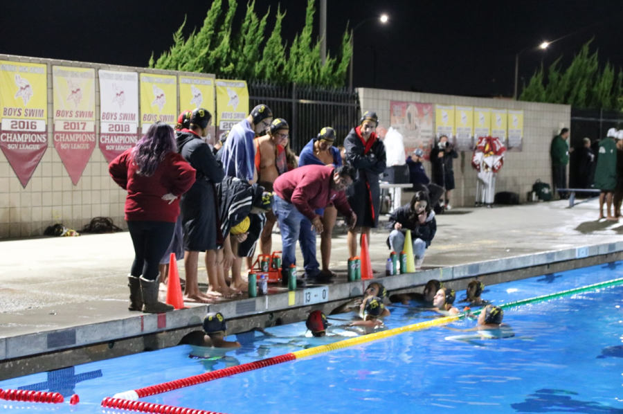 As the 2022 boys water polo season comes to an end, Uriel Villa, head coach of the boy’s and girl’s water polo team, explains what led this team to a 12-11 victory in the CIF semifinals on November 9, 2022, at the Downey High School Aquatic Center against Schurr High School. “This group has the most balance we’ve ever had. We have seniors with experience. We have youngsters that come in with a lot of talent that provide extra support to the seniors where we dont have to rely on just them” Villa stated. “We have a well-balanced team where a lot of people can contribute by scoring goals, playing good defense, and just being a good, solid, all-around well-balanced team.” With this win, Downey High’s boy’s water polo team advances to the CIF finals for the first time in decades where they will play against Yucaipa.
