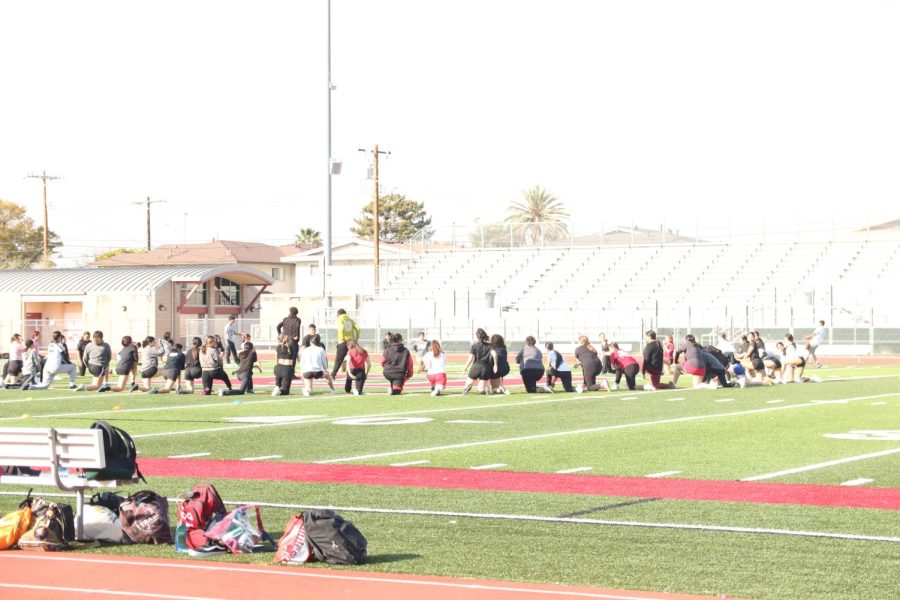 The annual Downey High School Powderpuff takes place on April 6, 2023. The junior girls, coached by the Downey High football team, practice biweekly.